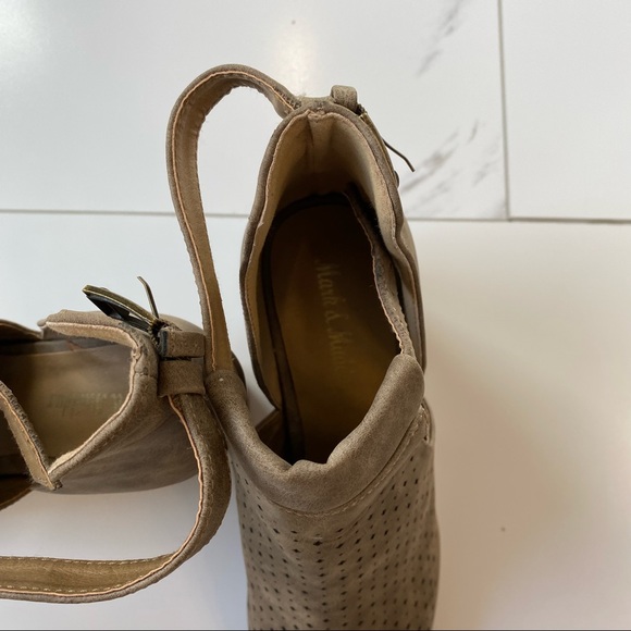 Taupe grey tan peep toe heels size 10 - Picture 2 of 6